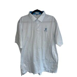 Peter Millar Blue Striped Summer Comfort Golf Shirt East Lake Golf Club Logo L
